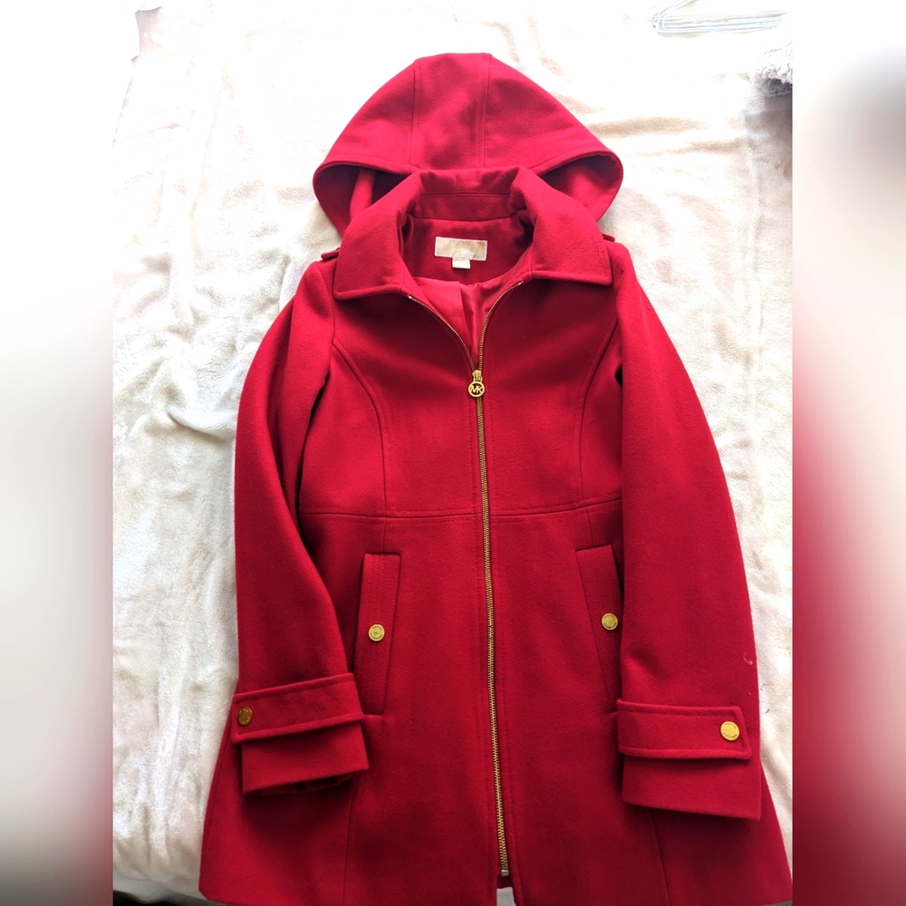 Red women's hooded jacket Micheal Kors